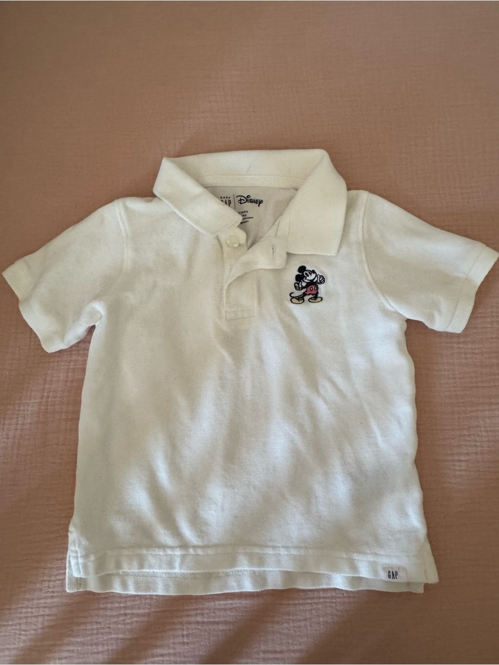 Disney White Polo Shirt with Mickey Embroidery